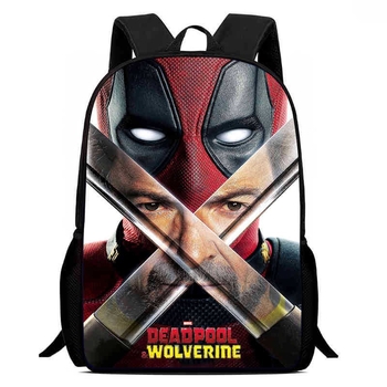 Ruksak za djecu s otiskom Deadpool & Wolverine; materijal: Oxford tkanina; prozračan, ultra lagan, otporan na habanje; ramenice s zračnim jastukom; podstava od poliestera; moderan i cool dizajn