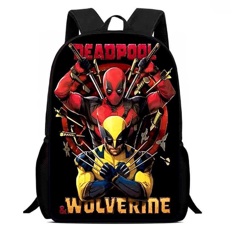 Ruksak za djecu s otiskom Deadpool & Wolverine; materijal: Oxford tkanina; prozračan, ultra lagan, otporan na habanje; ramenice s zračnim jastukom; podstava od poliestera; moderan i cool dizajn