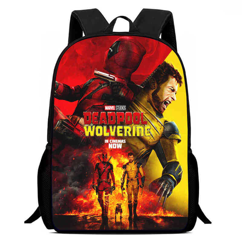 Ruksak za djecu s otiskom Deadpool & Wolverine; materijal: Oxford tkanina; prozračan, ultra lagan, otporan na habanje; ramenice s zračnim jastukom; podstava od poliestera; moderan i cool dizajn
