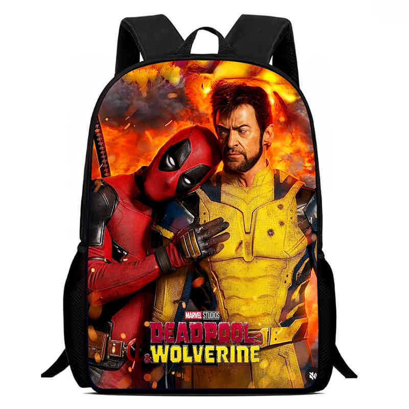 Ruksak za djecu s otiskom Deadpool & Wolverine; materijal: Oxford tkanina; prozračan, ultra lagan, otporan na habanje; ramenice s zračnim jastukom; podstava od poliestera; moderan i cool dizajn