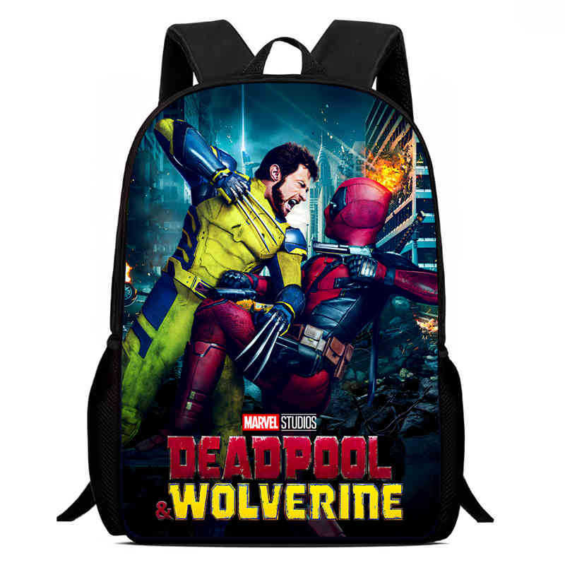 Ruksak za djecu s otiskom Deadpool & Wolverine; materijal: Oxford tkanina; prozračan, ultra lagan, otporan na habanje; ramenice s zračnim jastukom; podstava od poliestera; moderan i cool dizajn