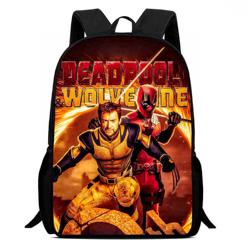 Ruksak za djecu s otiskom Deadpool & Wolverine; materijal: Oxford tkanina; prozračan, ultra lagan, otporan na habanje; ramenice s zračnim jastukom; podstava od poliestera; moderan i cool dizajn