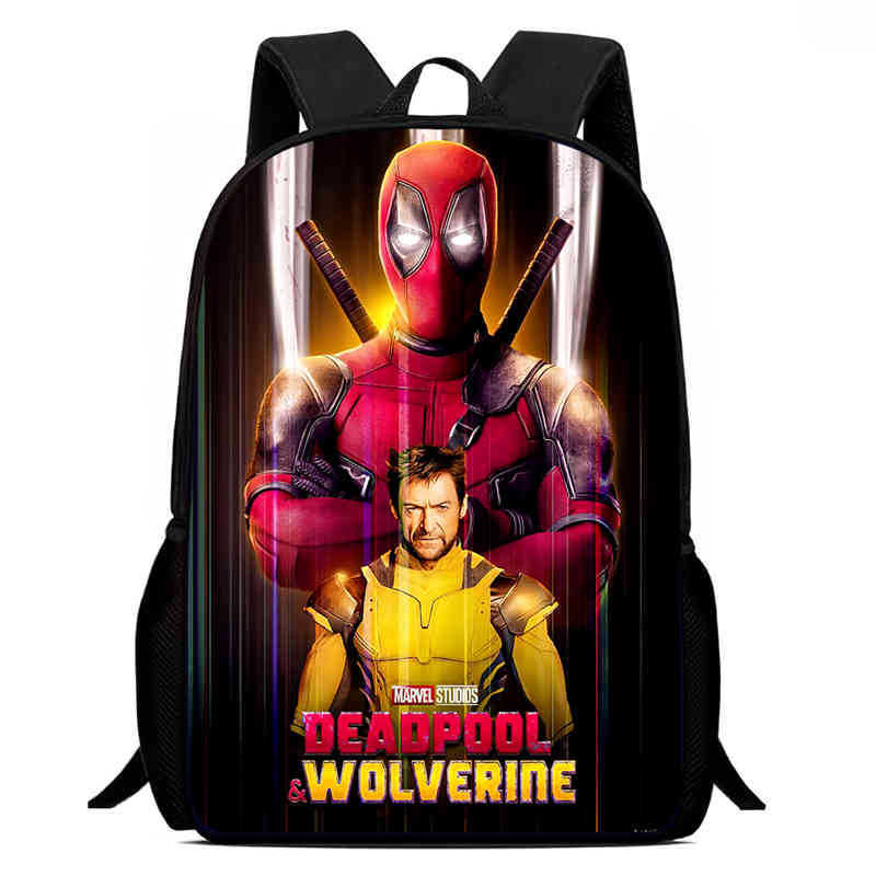 Ruksak za djecu s otiskom Deadpool & Wolverine; materijal: Oxford tkanina; prozračan, ultra lagan, otporan na habanje; ramenice s zračnim jastukom; podstava od poliestera; moderan i cool dizajn