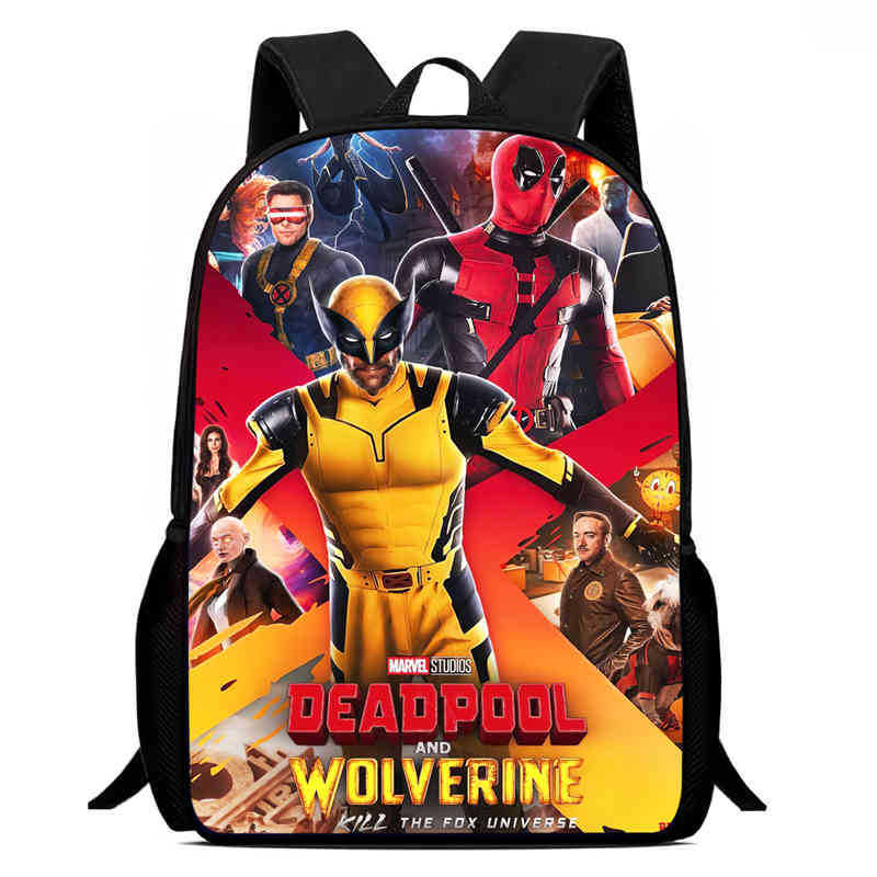Ruksak za djecu s otiskom Deadpool & Wolverine; materijal: Oxford tkanina; prozračan, ultra lagan, otporan na habanje; ramenice s zračnim jastukom; podstava od poliestera; moderan i cool dizajn
