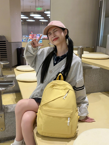 Unisex τσάντα πλάτης από Oxford ύφασμα, 20–35 L, αδιάβροχη, χωράει φορητό 15 ιντσών, ιμάντας με αερό-μαξιλάρι, φρέσκο και γλυκό στυλ