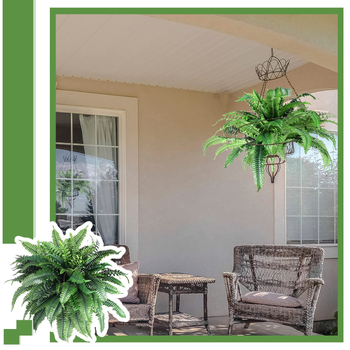 Изкуствена цветна аранжировка с Бостънска папрат за веранда и прозорец – Декорация, Материал: 51882710, Стил: Family Wind, Продуктова категория: Site Layout Props