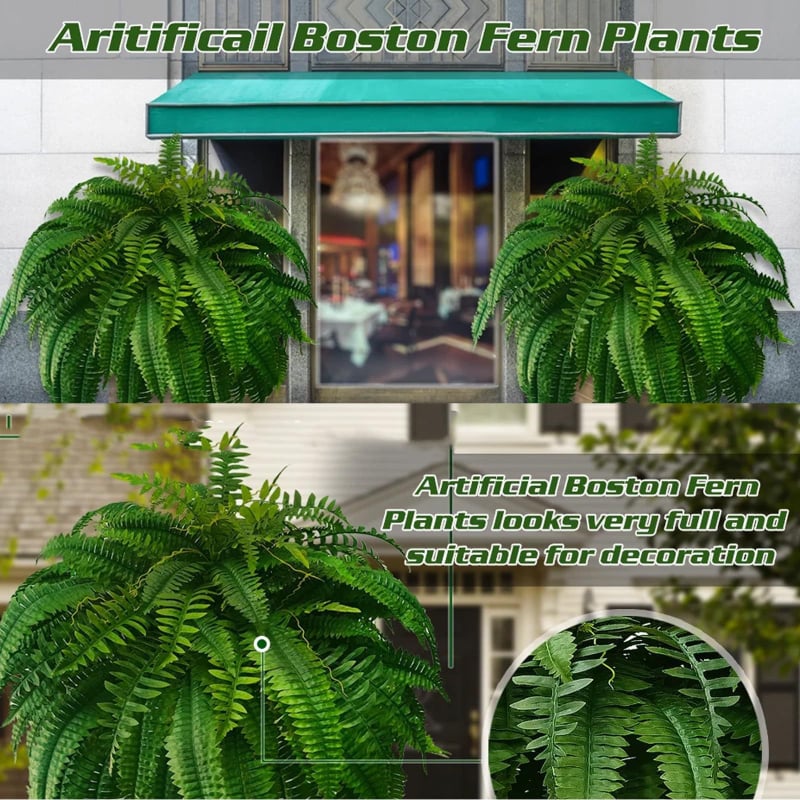 Vanjska umjetna Boston paprat – aranžman za verandu i prozor, kućna dekoracija