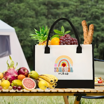 Платнена чанта за рамо с принт, ламиниран материал, уличен стил, отворено горно, без подплата, хоризонтална квадратна форма