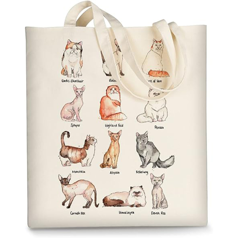 Prilagodljiva platnena torba s dnom, velika kapaciteta, lanena podstava, tisk toplinskim transferom, platno od poliestera i pamuka