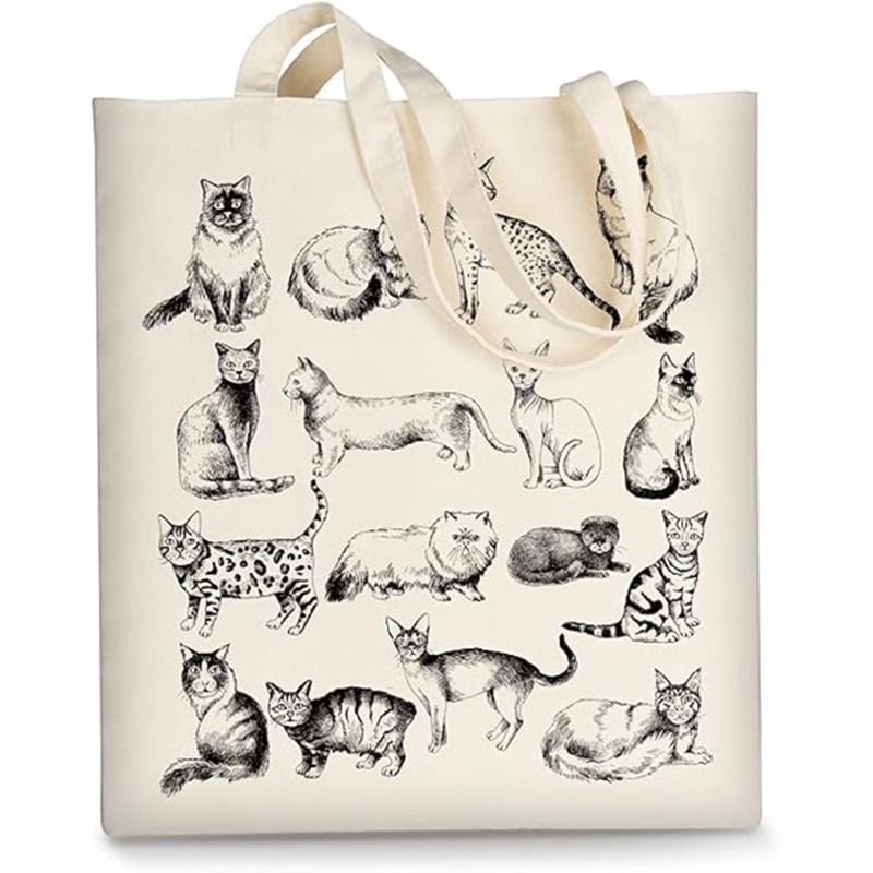 Prilagodljiva platnena torba s dnom, velika kapaciteta, lanena podstava, tisk toplinskim transferom, platno od poliestera i pamuka