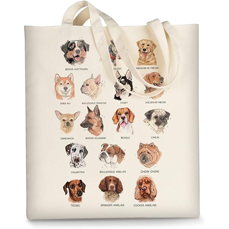 Prilagodljiva platnena torba s dnom, velika kapaciteta, lanena podstava, tisk toplinskim transferom, platno od poliestera i pamuka