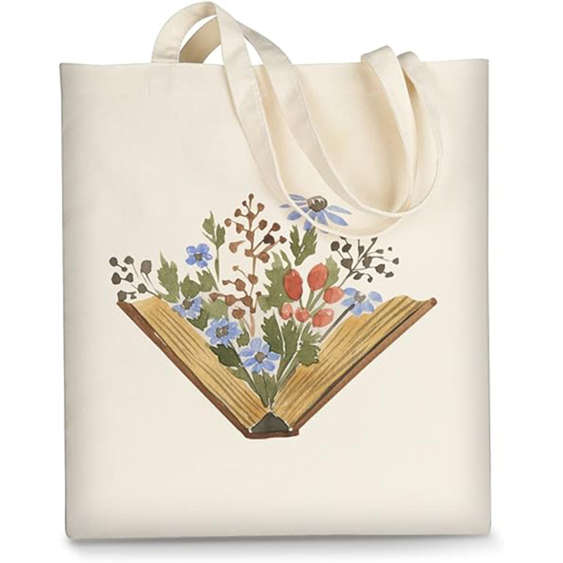 Prilagodljiva platnena torba s dnom, velika kapaciteta, lanena podstava, tisk toplinskim transferom, platno od poliestera i pamuka