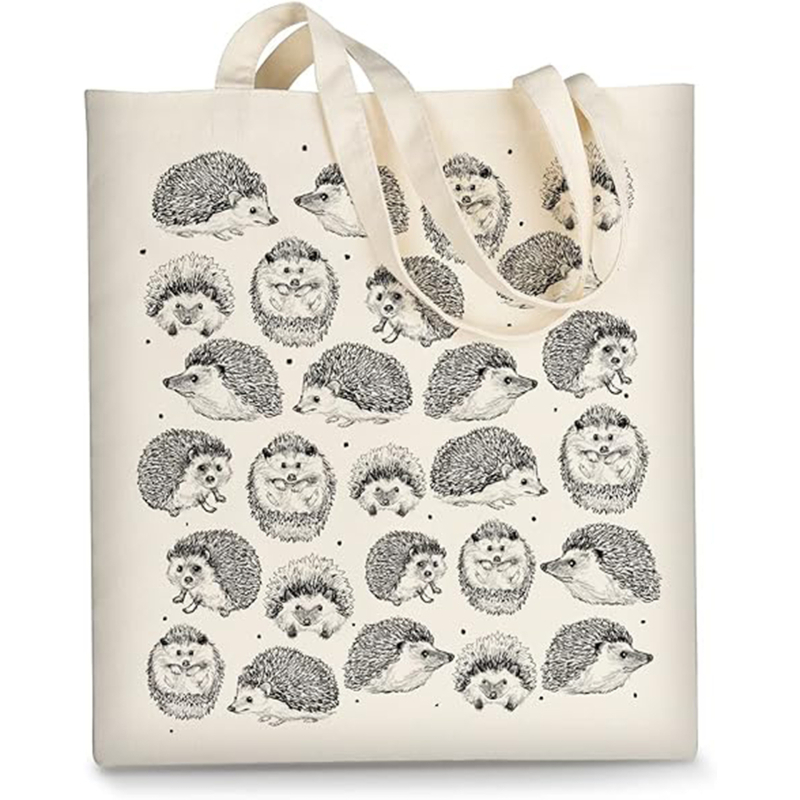 Prilagodljiva platnena torba s dnom, velika kapaciteta, lanena podstava, tisk toplinskim transferom, platno od poliestera i pamuka