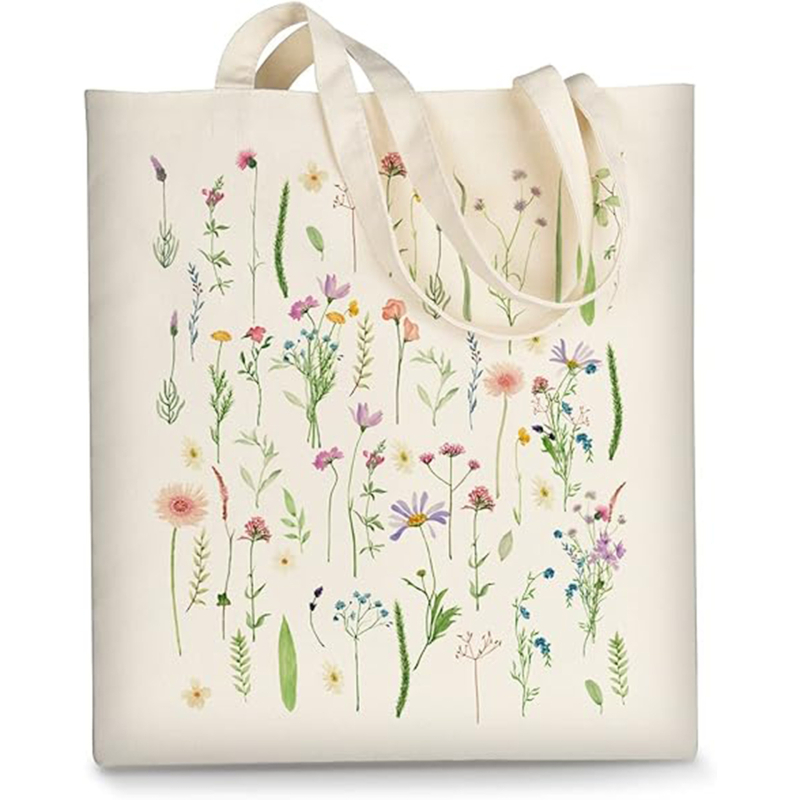 Prilagodljiva platnena torba s dnom, velika kapaciteta, lanena podstava, tisk toplinskim transferom, platno od poliestera i pamuka