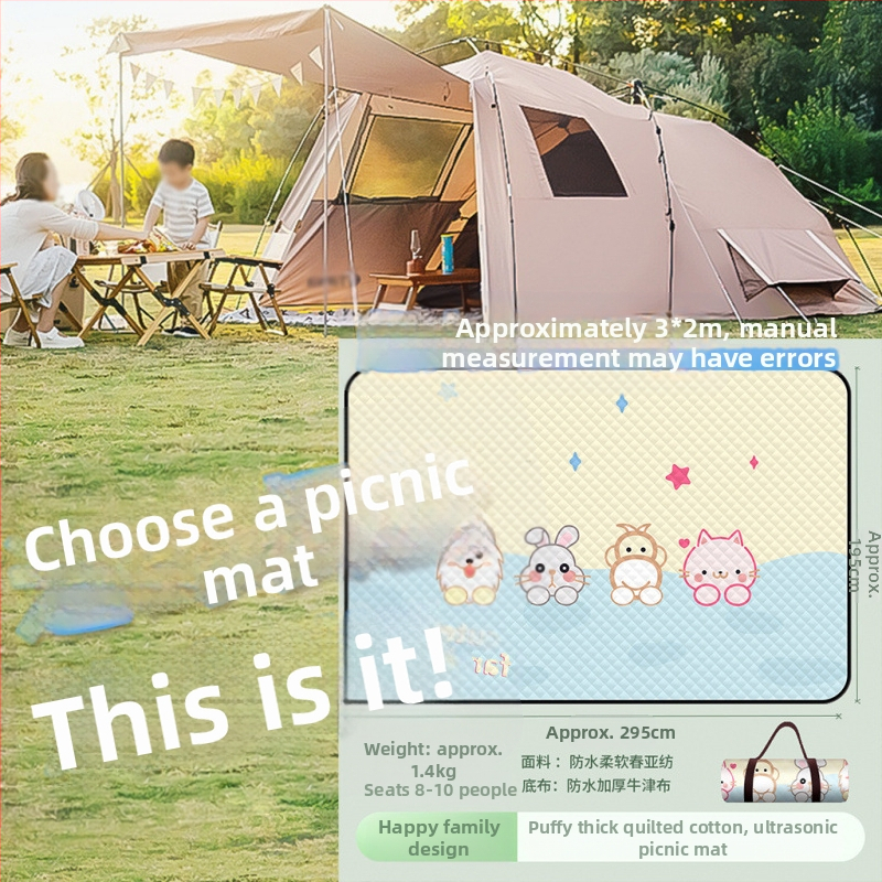 Covor impermeabil pentru exterior — covoraș de picnic portabil cu izolație termică, grosime ultrasonică, pentru cort și dormitor, pentru plajă și camping