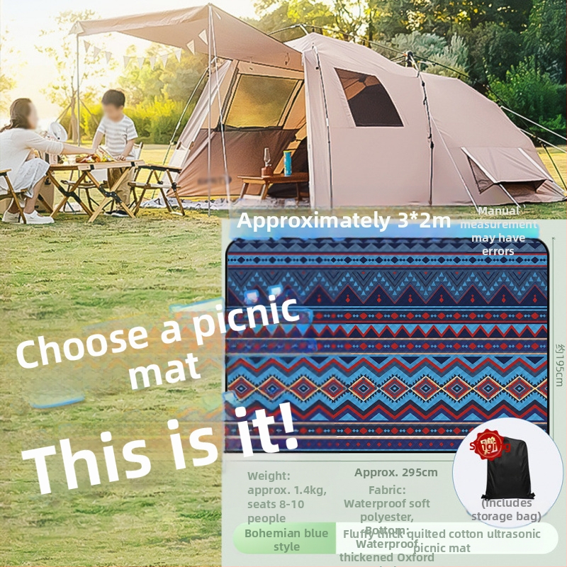 Covor impermeabil pentru exterior — covoraș de picnic portabil cu izolație termică, grosime ultrasonică, pentru cort și dormitor, pentru plajă și camping