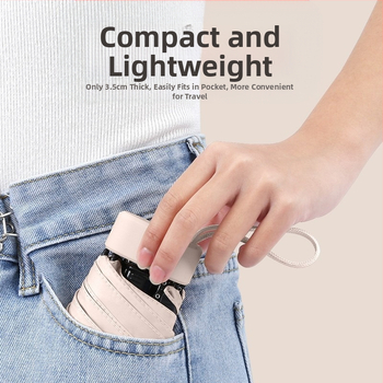 South Joe ultra-light ομπρέλα με 6 ραβδούς για γυναίκες με ιμάντα | χειροκίνητο άνοιγμα, αλουμινένιος σκελετός, ύφασμα 210T, UPF>50, συμπαγής σχεδίαση τσέπης