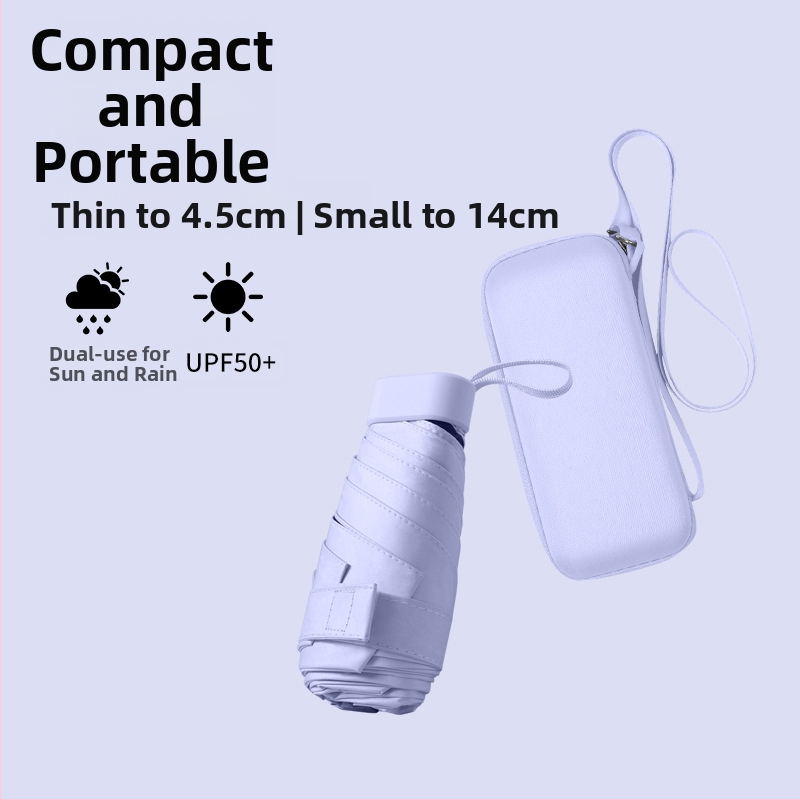 South Joe ultralengvas šešių skėtis moterims su diržu | rankinis atidarymas, aliuminio rėmas, 210T audinys, UPF>50, kompaktiškas kišeninis dizainas