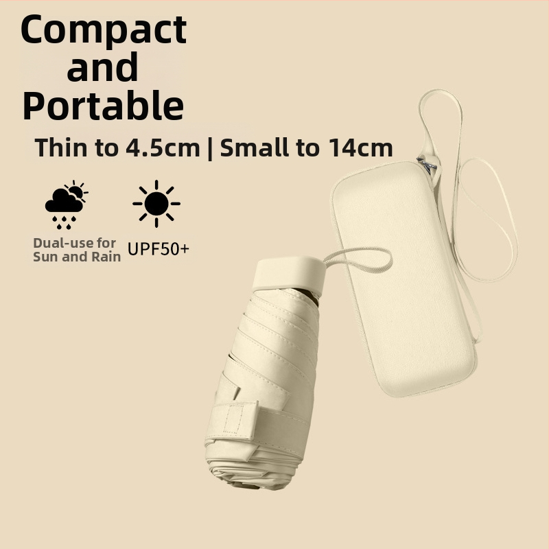 South Joe ultralengvas šešių skėtis moterims su diržu | rankinis atidarymas, aliuminio rėmas, 210T audinys, UPF>50, kompaktiškas kišeninis dizainas