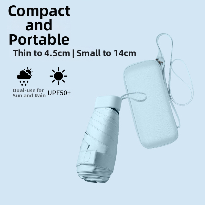 South Joe ultralengvas šešių skėtis moterims su diržu | rankinis atidarymas, aliuminio rėmas, 210T audinys, UPF>50, kompaktiškas kišeninis dizainas