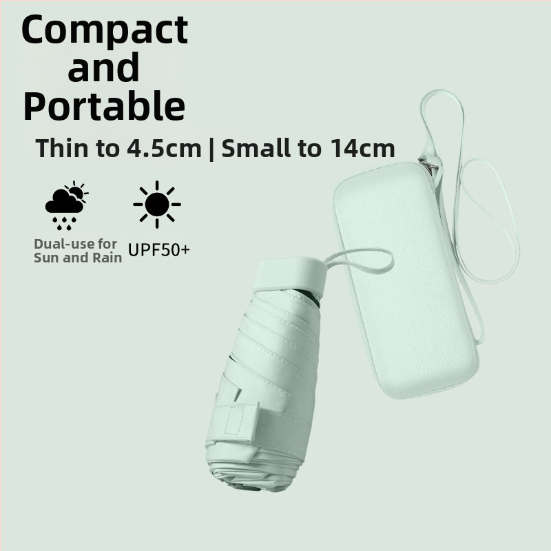 South Joe ultralengvas šešių skėtis moterims su diržu | rankinis atidarymas, aliuminio rėmas, 210T audinys, UPF>50, kompaktiškas kišeninis dizainas