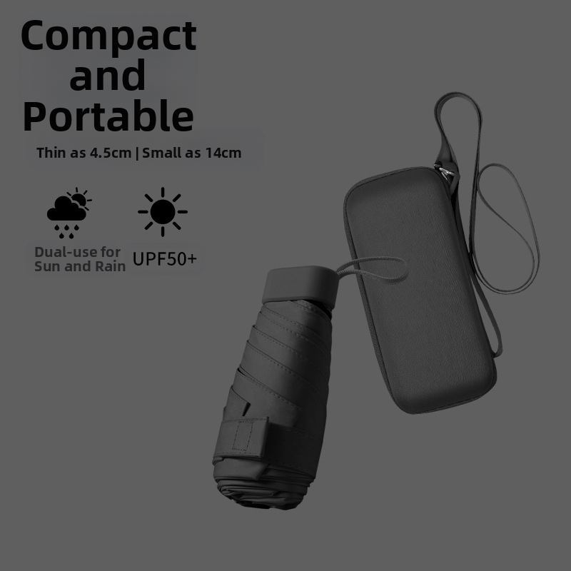 South Joe ultralengvas šešių skėtis moterims su diržu | rankinis atidarymas, aliuminio rėmas, 210T audinys, UPF>50, kompaktiškas kišeninis dizainas