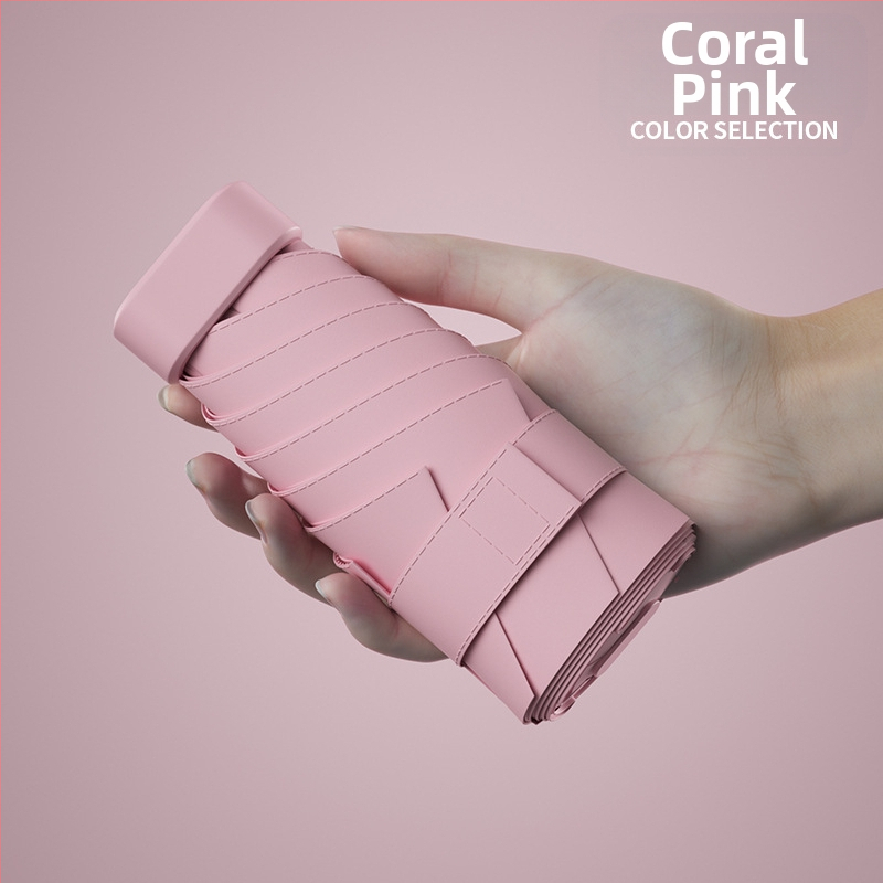 South Joe ultralengvas šešių skėtis moterims su diržu | rankinis atidarymas, aliuminio rėmas, 210T audinys, UPF>50, kompaktiškas kišeninis dizainas