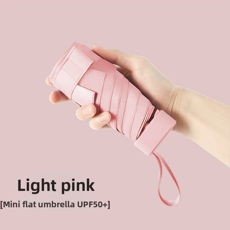 Ομπρέλα ήλίου σε κάψουλα, συμπαγής και ελαφριά, 6-ραβδική ατσάλινη ράβδος, πολυεστερικό ύφασμα 190T, UPF50+, χειροκίνητο άνοιγμα