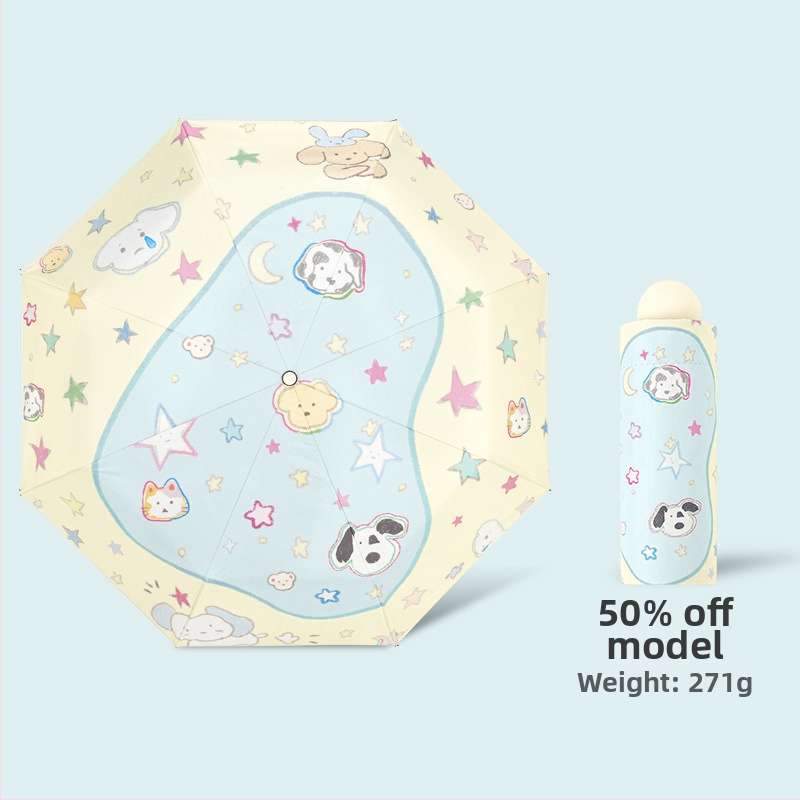 Ομπρέλα ήλίου με σκελετό από σίδηρο 8 ραβδών, ξύλινο άξονα και λαβή, κάλυμμα πολυεστέρα 190T, UPF50+, χειροκίνητο άνοιγμα/κλείσιμο