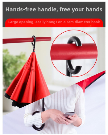 Ομπρέλα Rain Time διπλού στρώματος ανάστροφη με αυτόματο άνοιγμα, 16 βέργες κράματος, ύφασμα 210T, UPF >50