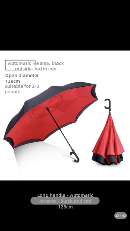 Rain Time dubulti slāņu reversais lietussargs ar automātisku atvēršanu, 16 stieņi, audums 210T, UPF >50