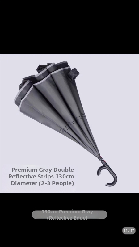 Rain Time dubulti slāņu reversais lietussargs ar automātisku atvēršanu, 16 stieņi, audums 210T, UPF >50