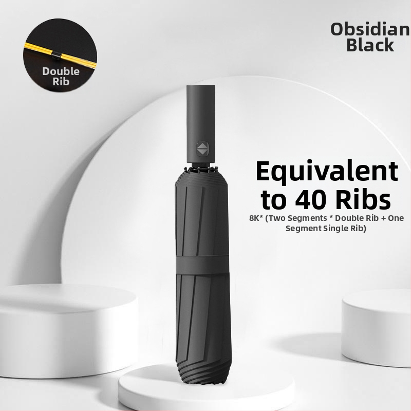 Automatīvais salokāmais lietussargs vīriešiem un sievietēm, dubulta saules un lietus izmantošana, pastiprināts ar 12 ribām no tērauda, UPF > 50.