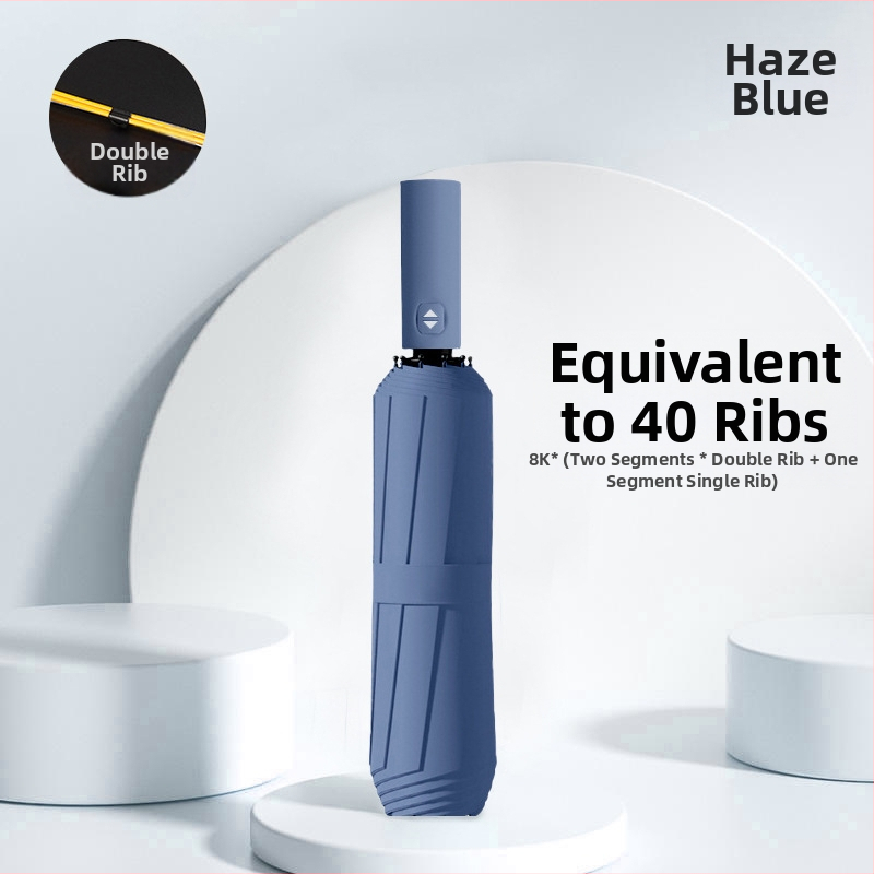 Automatīvais salokāmais lietussargs vīriešiem un sievietēm, dubulta saules un lietus izmantošana, pastiprināts ar 12 ribām no tērauda, UPF > 50.