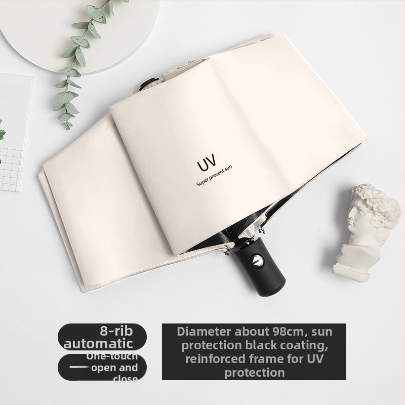 8-ribių skėtis su UV apsauga UPF>50, automatinis atidarymas ir uždarymas, logotipo pritaikymas