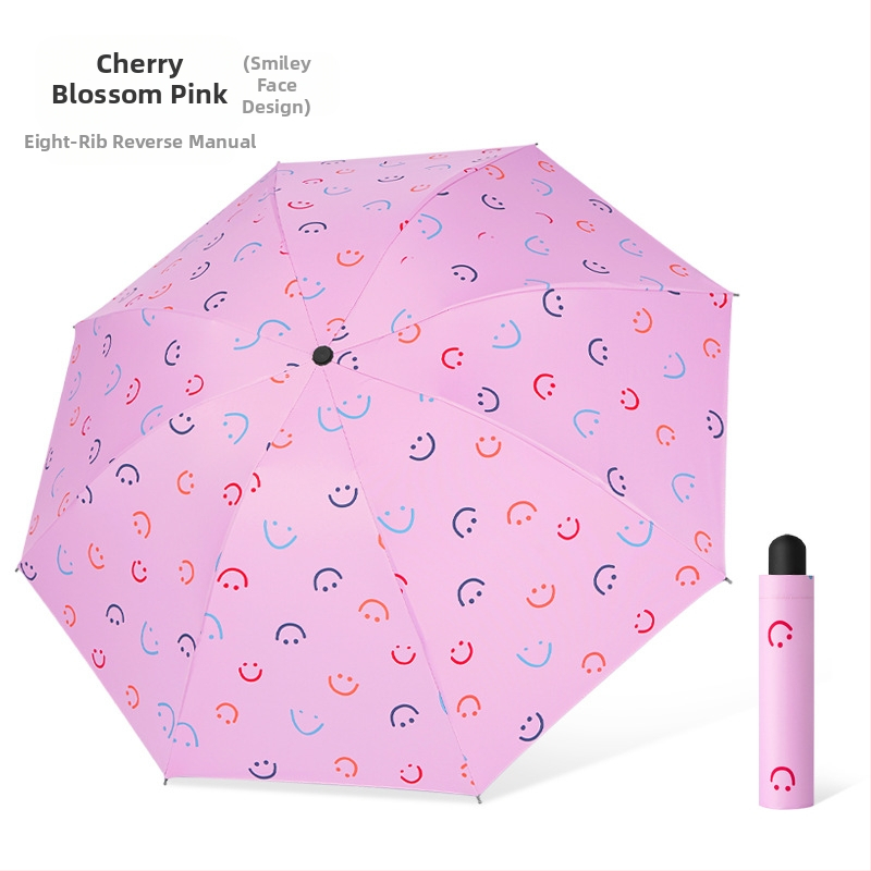 Skėtis - dvigubo naudojimo saulės ir lietaus, vinilinė medžiaga, 8 skersiniai geležiniai rėmai, rankinis atidarymas uždarymas, UPF > 40