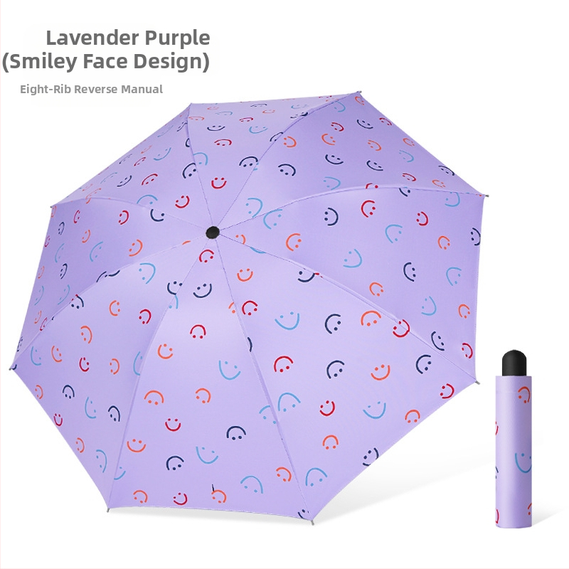 Skėtis - dvigubo naudojimo saulės ir lietaus, vinilinė medžiaga, 8 skersiniai geležiniai rėmai, rankinis atidarymas uždarymas, UPF > 40