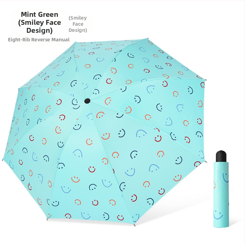 Skėtis - dvigubo naudojimo saulės ir lietaus, vinilinė medžiaga, 8 skersiniai geležiniai rėmai, rankinis atidarymas uždarymas, UPF > 40