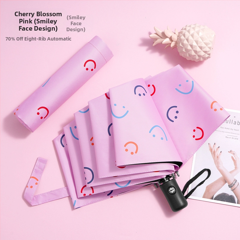 Skėtis - dvigubo naudojimo saulės ir lietaus, vinilinė medžiaga, 8 skersiniai geležiniai rėmai, rankinis atidarymas uždarymas, UPF > 40