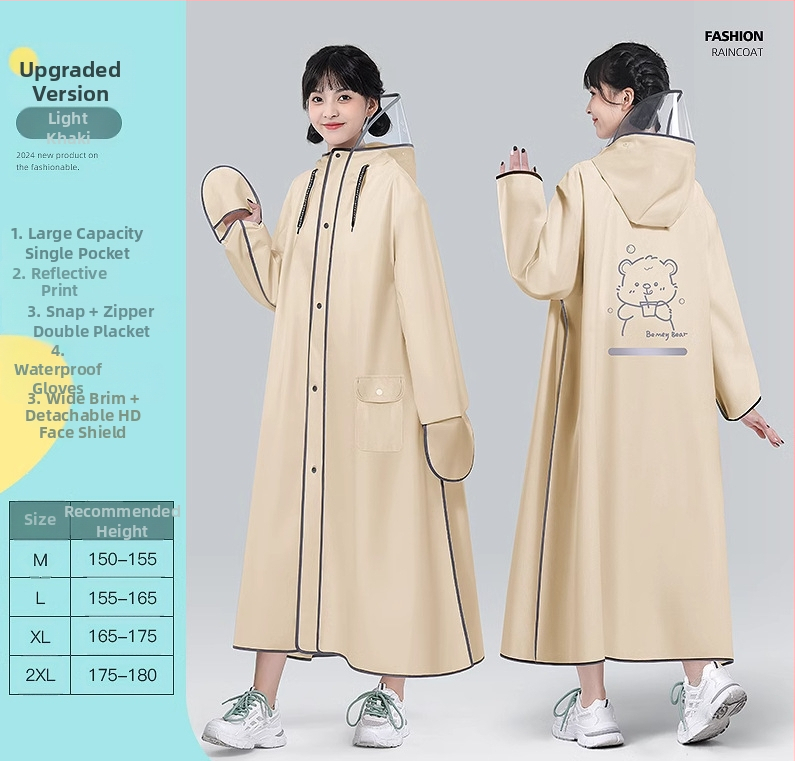 EVA lietaus pončas suaugusiems, vieno žmogaus žygio pončas, apie 350 g