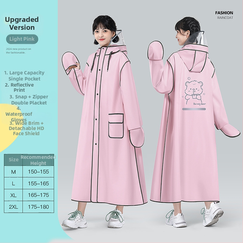 EVA lietaus pončas suaugusiems, vieno žmogaus žygio pončas, apie 350 g