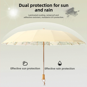 Ομπρέλα σε στυλ αρχαϊκό με 16 ράβδες αλουμινίου, πτυσσόμενη, UV προστασία UPF50+, κάλυμμα 170T