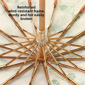Ομπρέλα σε στυλ αρχαϊκό με 16 ράβδες αλουμινίου, πτυσσόμενη, UV προστασία UPF50+, κάλυμμα 170T