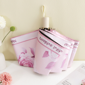 Good Mood moterų skėtis su 8 plieno strypais, 190T poliesterio audinys, UPF>50, rankinis atidarymas