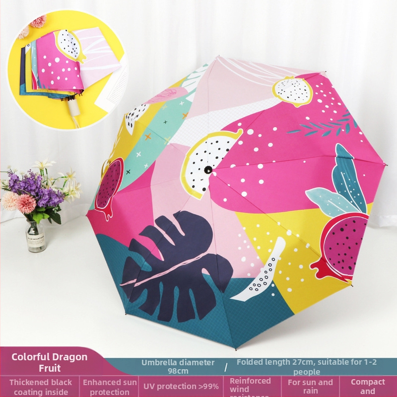 Good Mood moterų skėtis su 8 plieno strypais, 190T poliesterio audinys, UPF>50, rankinis atidarymas