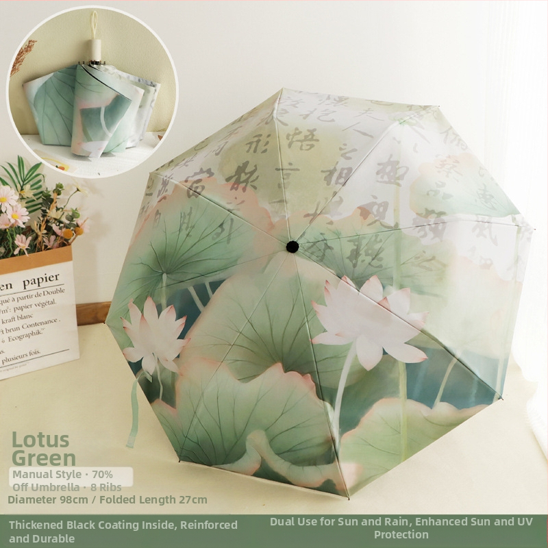 Good Mood moterų skėtis su 8 plieno strypais, 190T poliesterio audinys, UPF>50, rankinis atidarymas