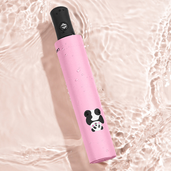 Ομπρέλα για ήλιο και βροχή, διπλής χρήσης, σχέδιο καρτούν με τρεις πτυχώσεις, 8 ραβδών σιδερένιος σκελετός, χειροκίνητο άνοιγμα, UV PA+++