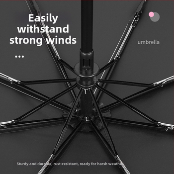 Ομπρέλα για ήλιο και βροχή, διπλής χρήσης, σχέδιο καρτούν με τρεις πτυχώσεις, 8 ραβδών σιδερένιος σκελετός, χειροκίνητο άνοιγμα, UV PA+++