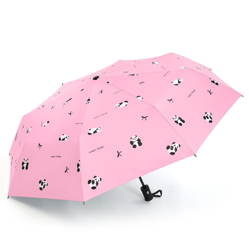Dviejų funkcijų skėtis nuo saulės ir lietaus, animacinio stiliaus trim dalimis, 8 ribų plieno rėmas, rankinis atidarymas, UV apsauga PA+++
