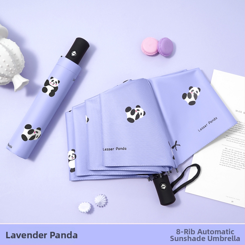 Dviejų funkcijų skėtis nuo saulės ir lietaus, animacinio stiliaus trim dalimis, 8 ribų plieno rėmas, rankinis atidarymas, UV apsauga PA+++